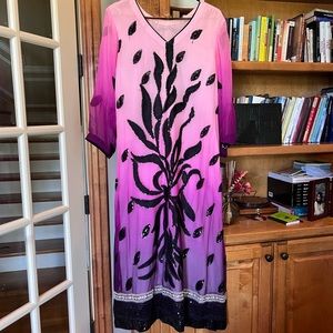 Pakistani/Indian shalwar suit,3 pieces,embroidered,pure chiffon,sequins work.